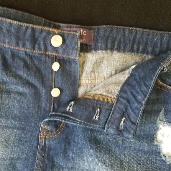 VIOLETA JEAN SHORTS SIZE 14 - Picture 7 of 8